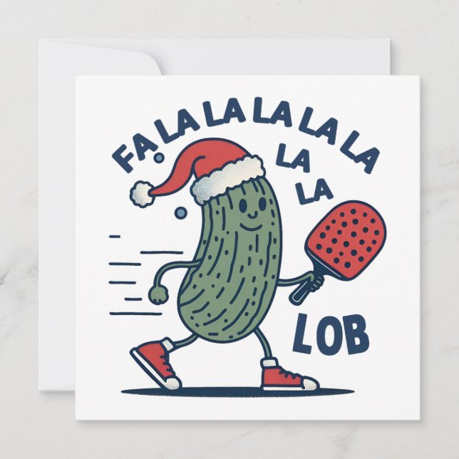 Pickleball Christmas Fa La La La Lob  Holiday Card (Front)