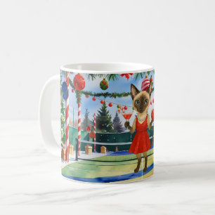 Pickleball Christmas for cat lovers Coffee Mug