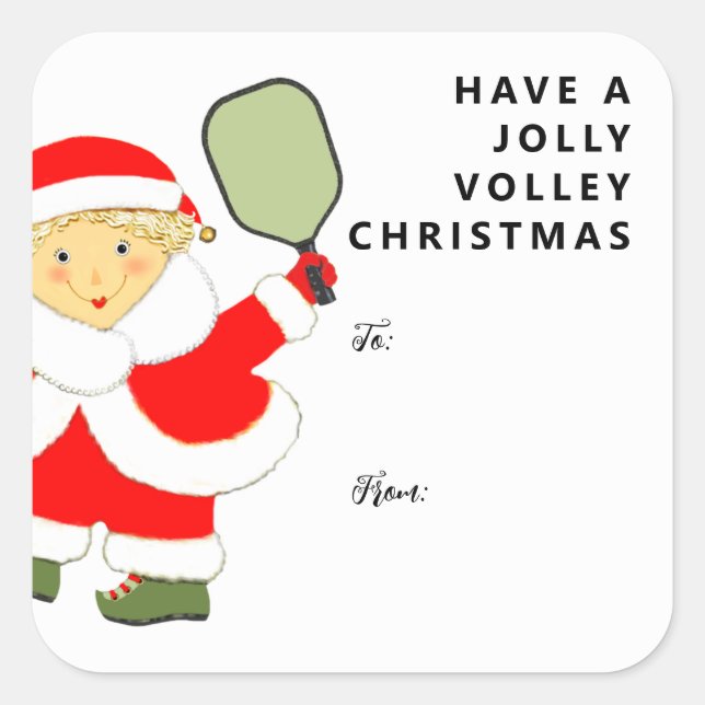 Pickleball Christmas gift tags (Front)