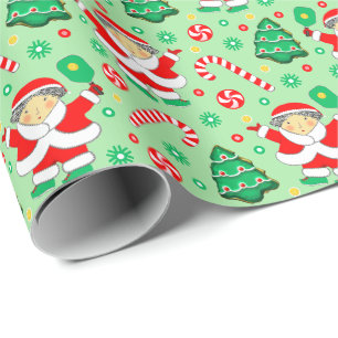 Pickleball Christmas Gift Wrapping Paper