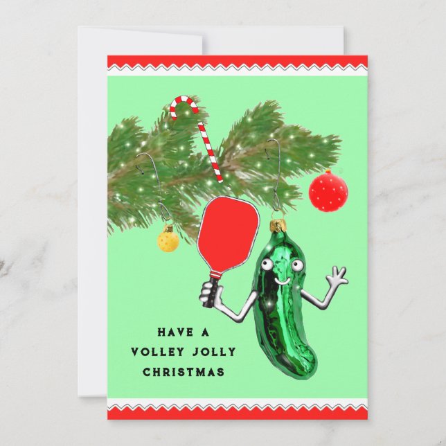 Pickleball Christmas Holiday Card (Front)