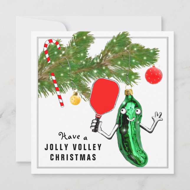 Pickleball Christmas Holiday Card (Front)