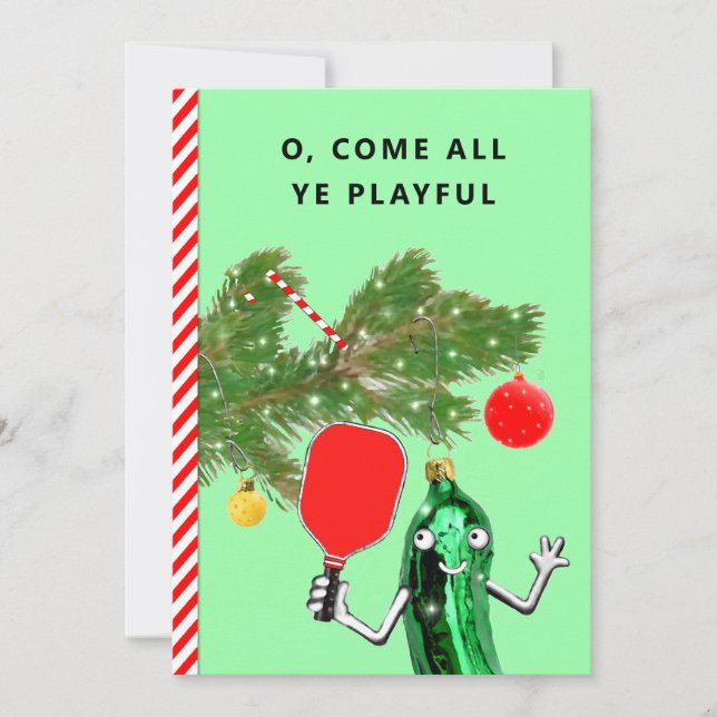 Pickleball Christmas Holiday Cards (Front)