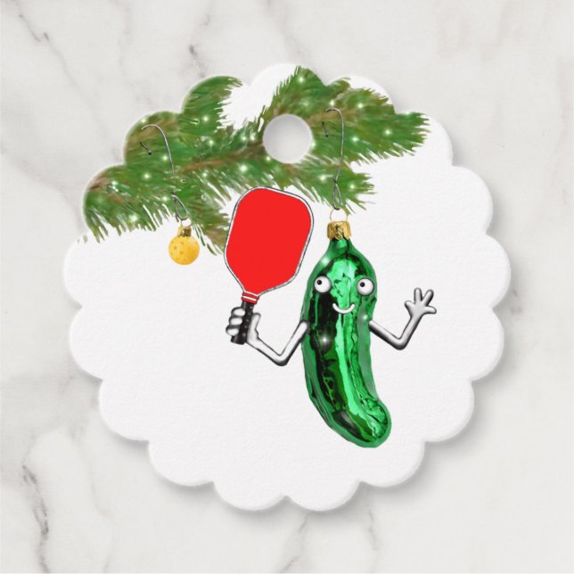Pickleball Christmas Holiday Favour Tags (Front)