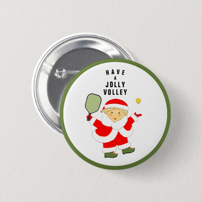 Pickleball Christmas Holiday Gift 6 Cm Round Badge (Front & Back)