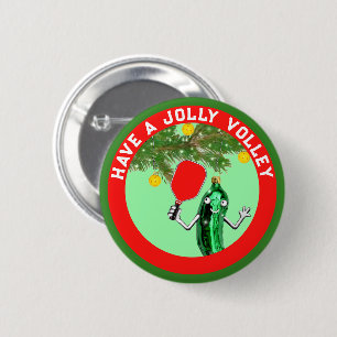 Pickleball Christmas Holiday Gift Button