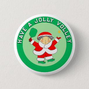 Pickleball Christmas Holiday Gift Button