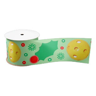 Pickleball Christmas Holiday Gift Satin Ribbon