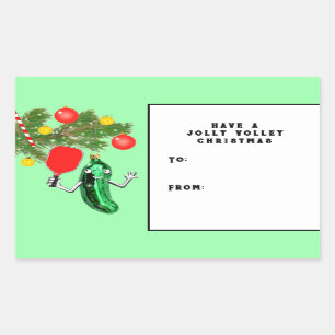 Pickleball Christmas Holiday Gift Tag