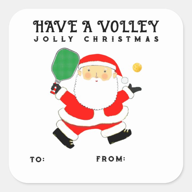 Pickleball Christmas Holiday Gift Tags (Front)