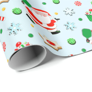 Pickleball Christmas Holiday Gift Wrapping Paper