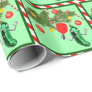 Pickleball Christmas Holiday Gift Wrapping Paper