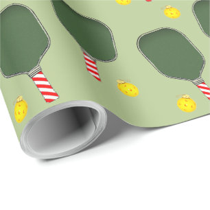 Pickleball Christmas Holiday Gift Wrapping Paper