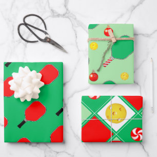 Pickleball Christmas Holiday Gift Wrapping Paper S
