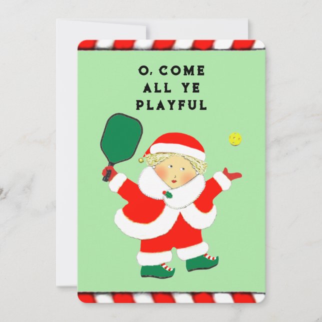 Pickleball Christmas Holiday Greeting (Front)