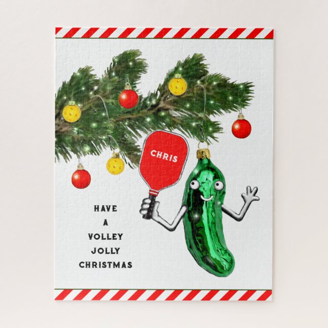 Pickleball Christmas Holiday Jigsaw Puzzle (Vertical)