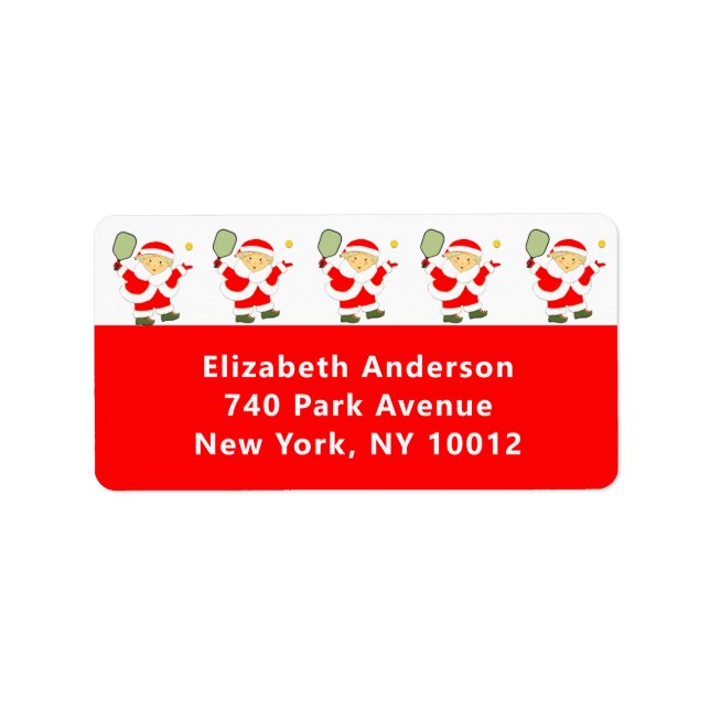 Pickleball Christmas Holiday Label (Front)