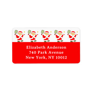 Pickleball Christmas Holiday Label