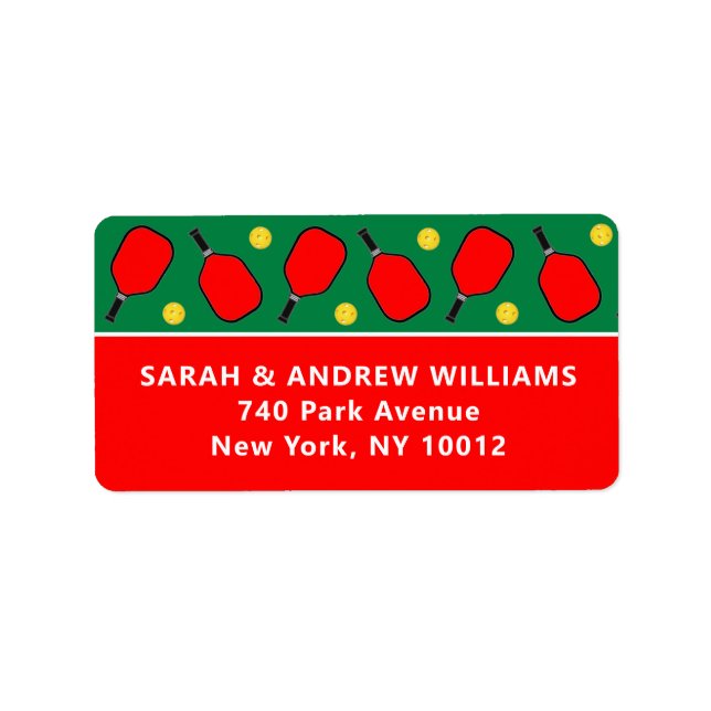 Pickleball Christmas Holiday Label (Front)