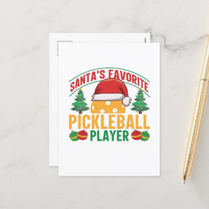 Pickleball Christmas Holiday Postcard
