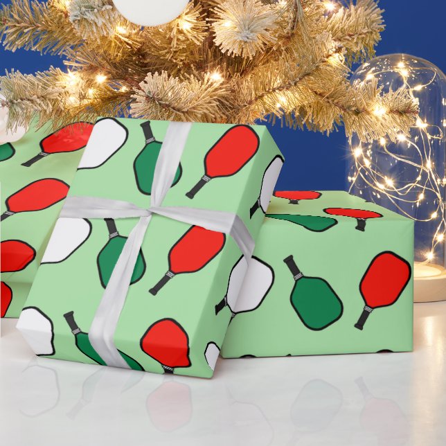 Pickleball Christmas Holiday Wrapping Paper (Holidays)