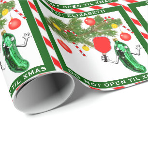 Pickleball Christmas Holiday Wrapping Paper