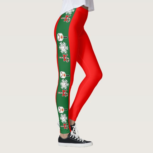 Pickleball Christmas Joy Holiday Tournament Leggings (Right)