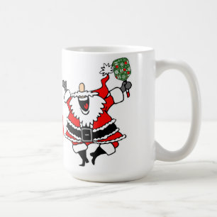 Pickleball Christmas Joy Santa Paddle Red Ball Coffee Mug