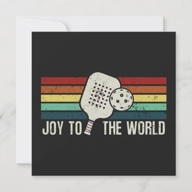 Pickleball Christmas Joy To The World  Holiday Card (Front)