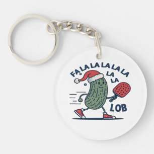 Pickleball Christmas Key Ring