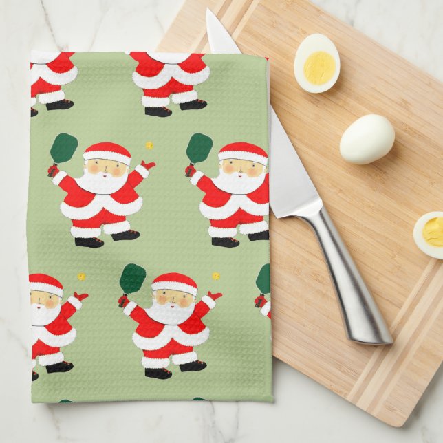Pickleball Christmas Kitchen Towel (Quarter Fold)