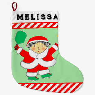 Pickleball Christmas Large Christmas Stocking