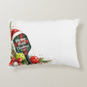 Pickleball Christmas on Court  Decorative Cushion