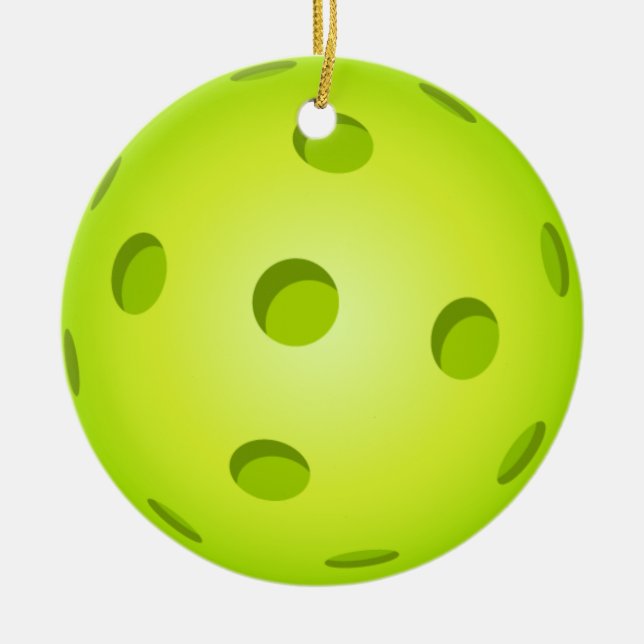 Pickleball Christmas Ornament - Ceramic Circle (Front)