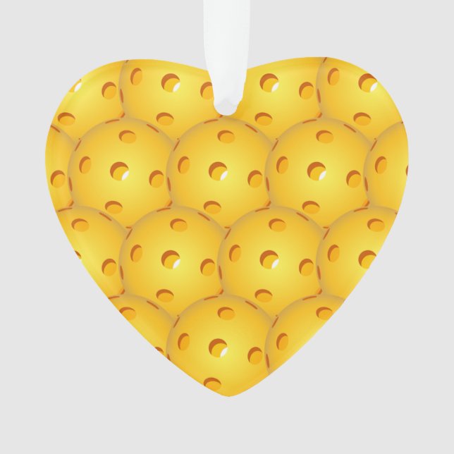 Pickleball Christmas Ornament Heart (Front)