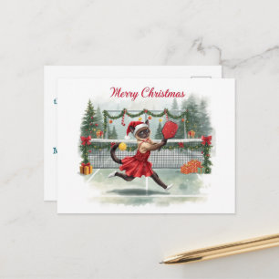 Pickleball Christmas Party Design Merry Christmas Postcard