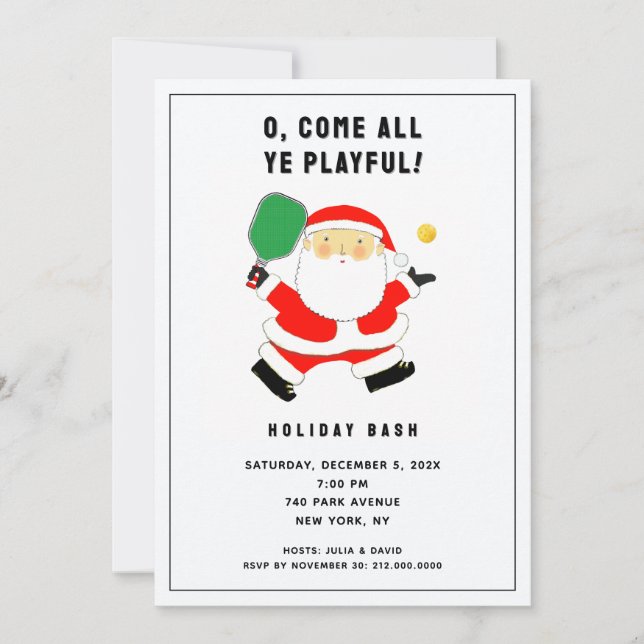 Pickleball Christmas Party Invitations (Front)