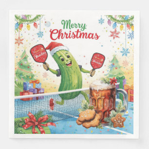 Pickleball Christmas Party with Beer Napkin