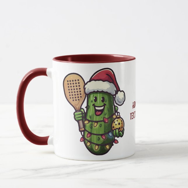 Pickleball Christmas Pickle Santa Sports Lover Mug (Left)