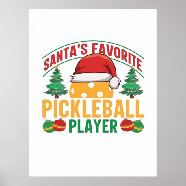 Pickleball Christmas  Poster (Front)