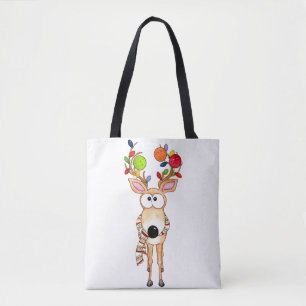 Pickleball Christmas Reindeer Tote Bag