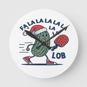 Pickleball Christmas Round Clock