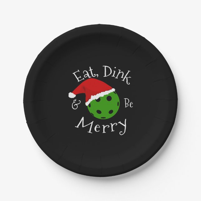 Pickleball Christmas Saying Paper Plate (Front)