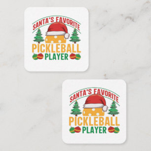 Pickleball Christmas Square Business Card