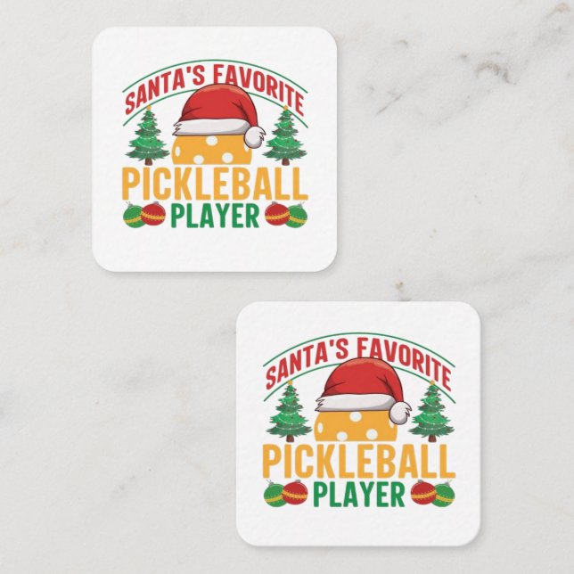 Pickleball Christmas  Square Business Card (Front/Back)