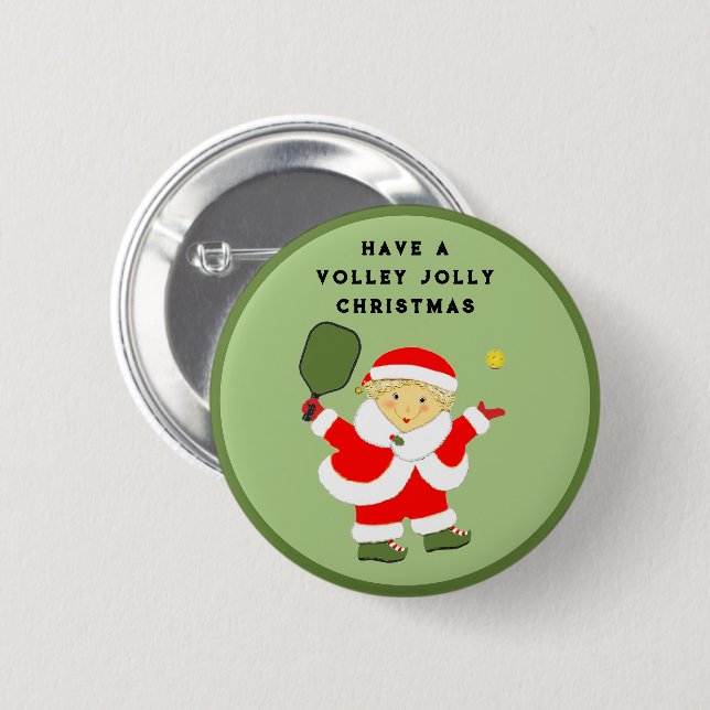 Pickleball Christmas Stocking Stuffer 6 Cm Round Badge (Front & Back)
