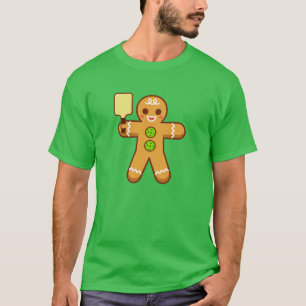 Pickleball Christmas T-Shirt - Gingerbreadman