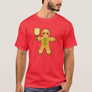 Pickleball Christmas T-Shirt - Gingerbreadman