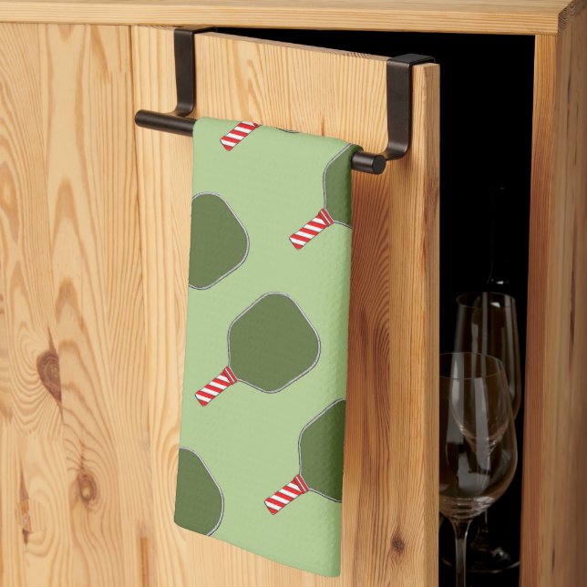 Pickleball Christmas Tea Towel (Thirds Fold)