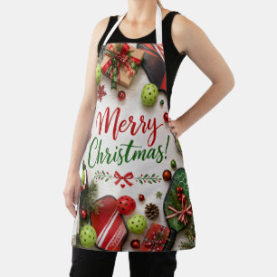 Pickleball Christmas themed Apron